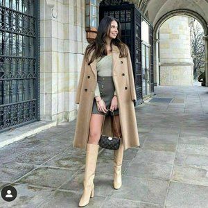 Zara Faux Fur Double Breasted Coat